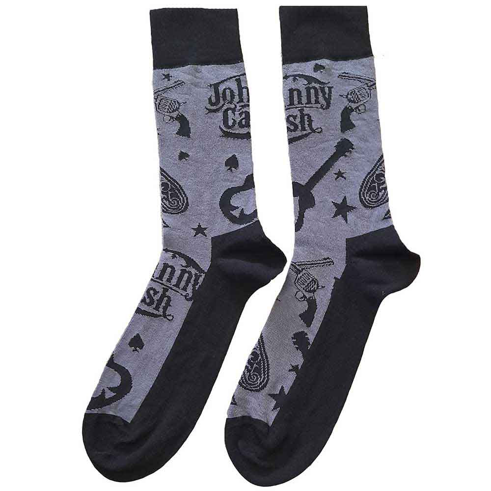 Johnny Cash - Guitars 'n Guns - Socks Black, Grey