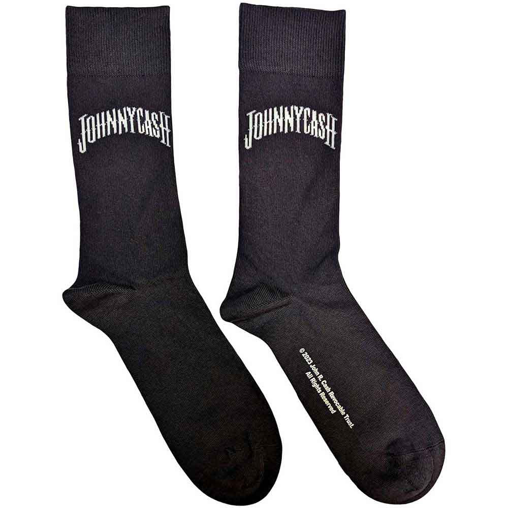 Johnny Cash - Man In Black Logo - Socks Grey