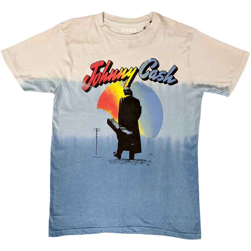 Johnny Cash - Walking Guitar - T-Shirt Blue