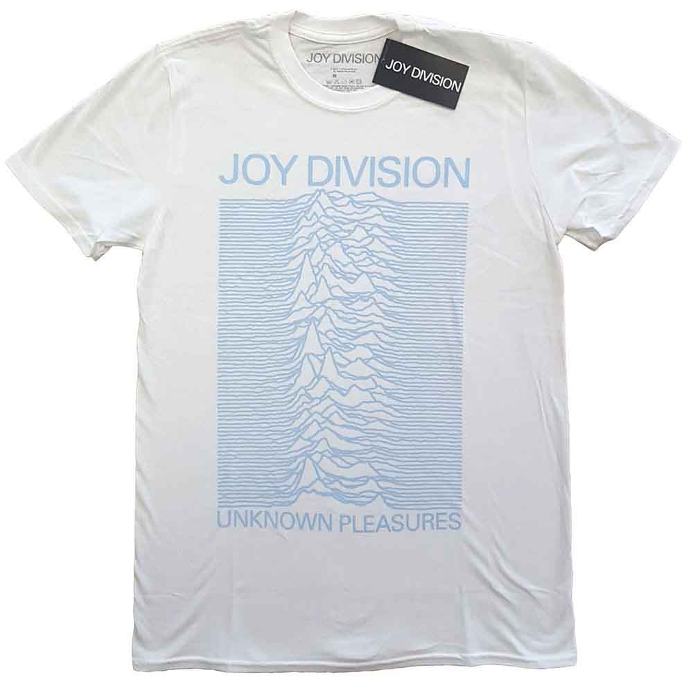 Joy Division - Unknown Pleasures Blue on White - T-Shirt White