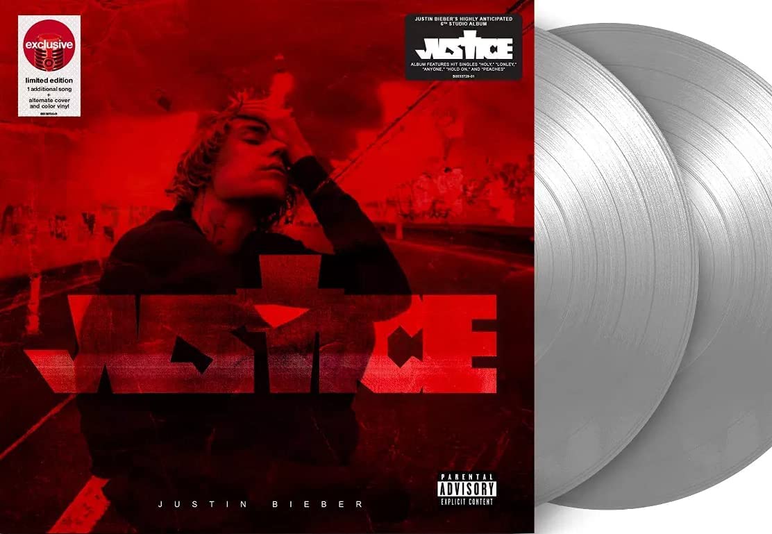 Justin Bieber - Justice [Explicit Content] (Limited Edition, Bonus Track, Alternate Cover, Silver Vinyl) (2 Lp's) - Vinyl