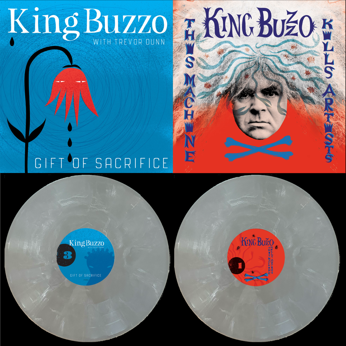 King Buzzo - This Machine Kills Artists + Gift Of Sacrifice (Indie Exclusive, Silver Streak Colored Vinyl) - Vinyl