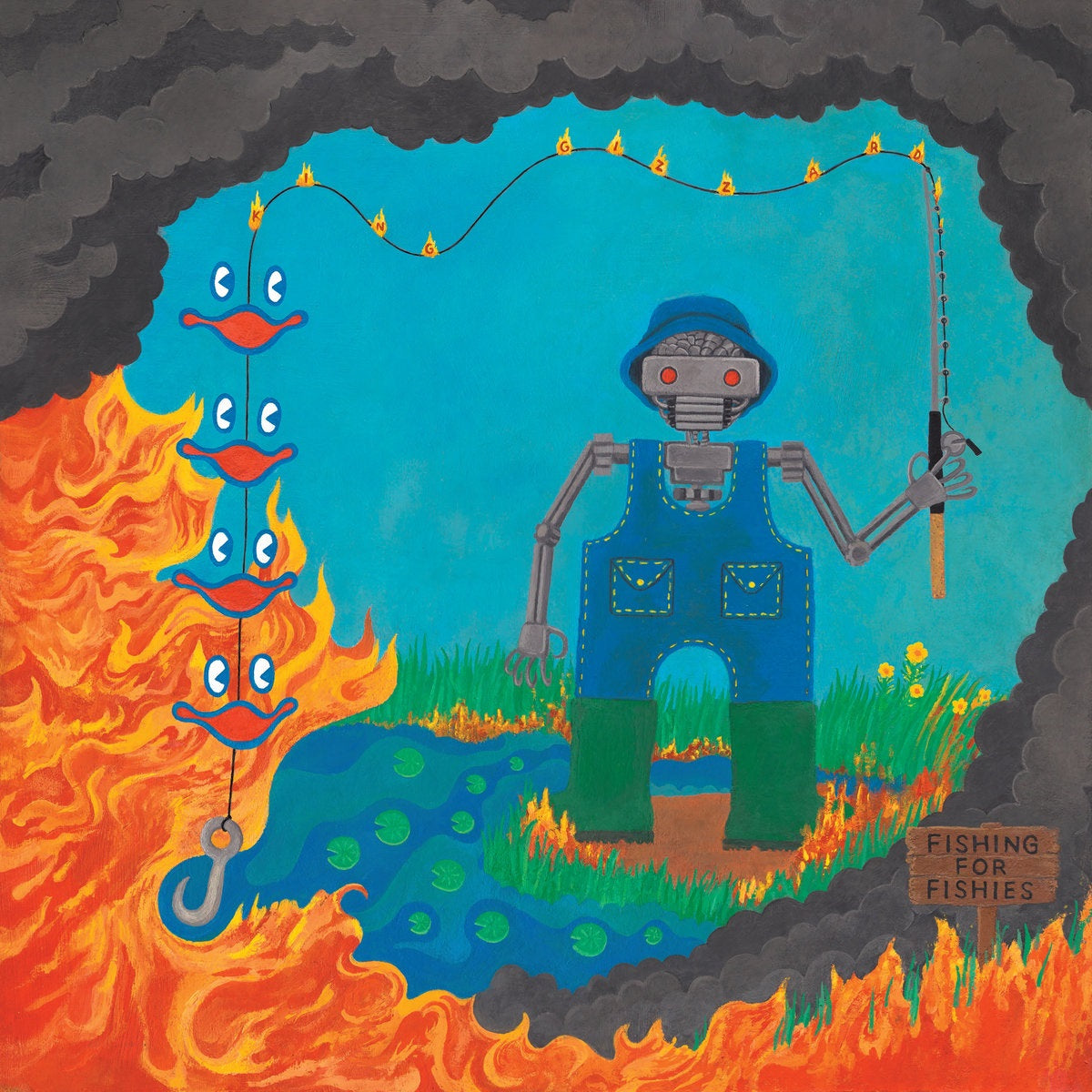 King Gizzard & The Lizard Wizard - Fishing For Fishies (Limited Edition, "Oil Spill" Black & Blue Colored Vinyl) - Vinyl