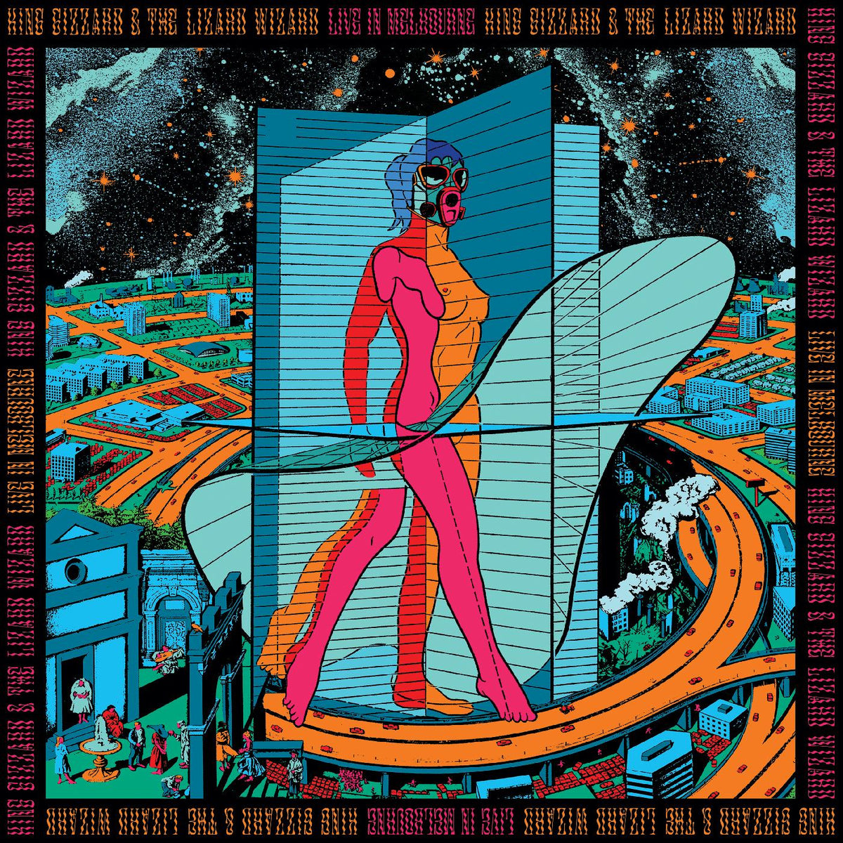 King Gizzard & The Lizard Wizard - Live In Melbourne '21 (US Fuzz Club Official Bootleg) (BOX SET, BLUE, PINK, & ORANGE VINYL) - Vinyl