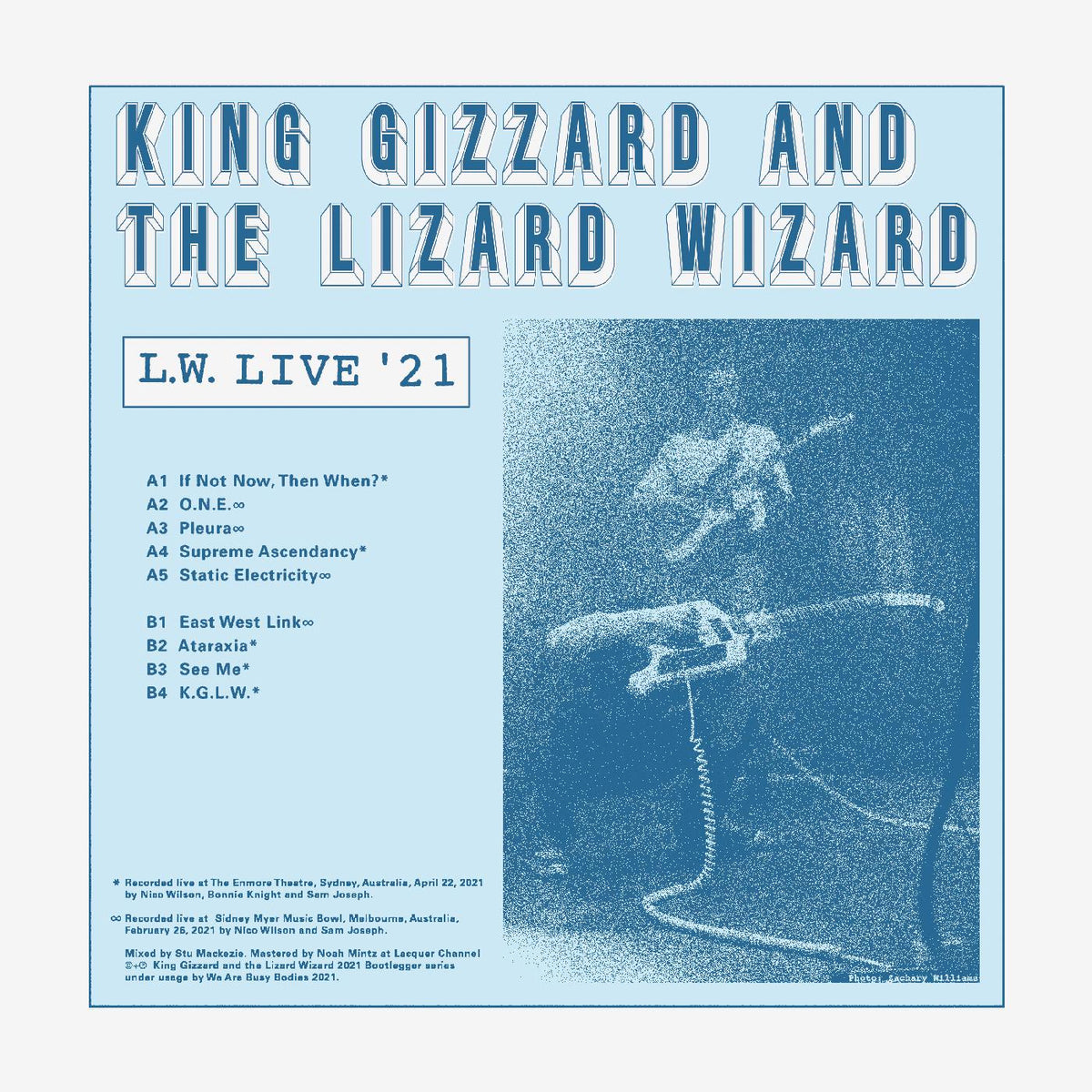 King Gizzard & The Lizard Wizard - L.W. Live in Australia (REVERSE GROOVE ON CLEAR VINYL) - Vinyl