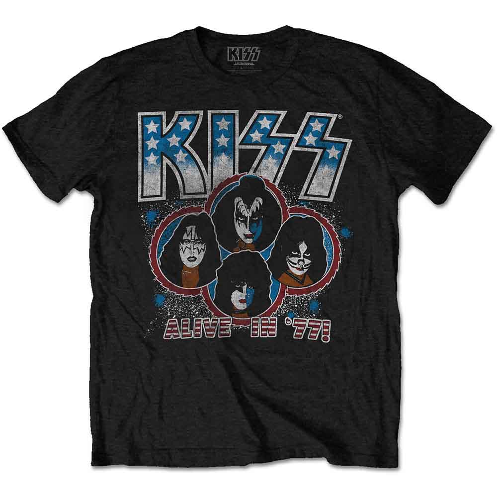 Kiss - Alive In '77 - T-Shirt Black