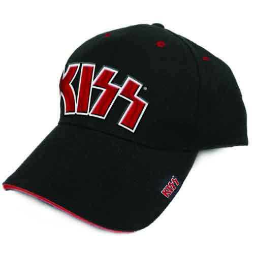 Kiss - Red on White Logo - Hat Black