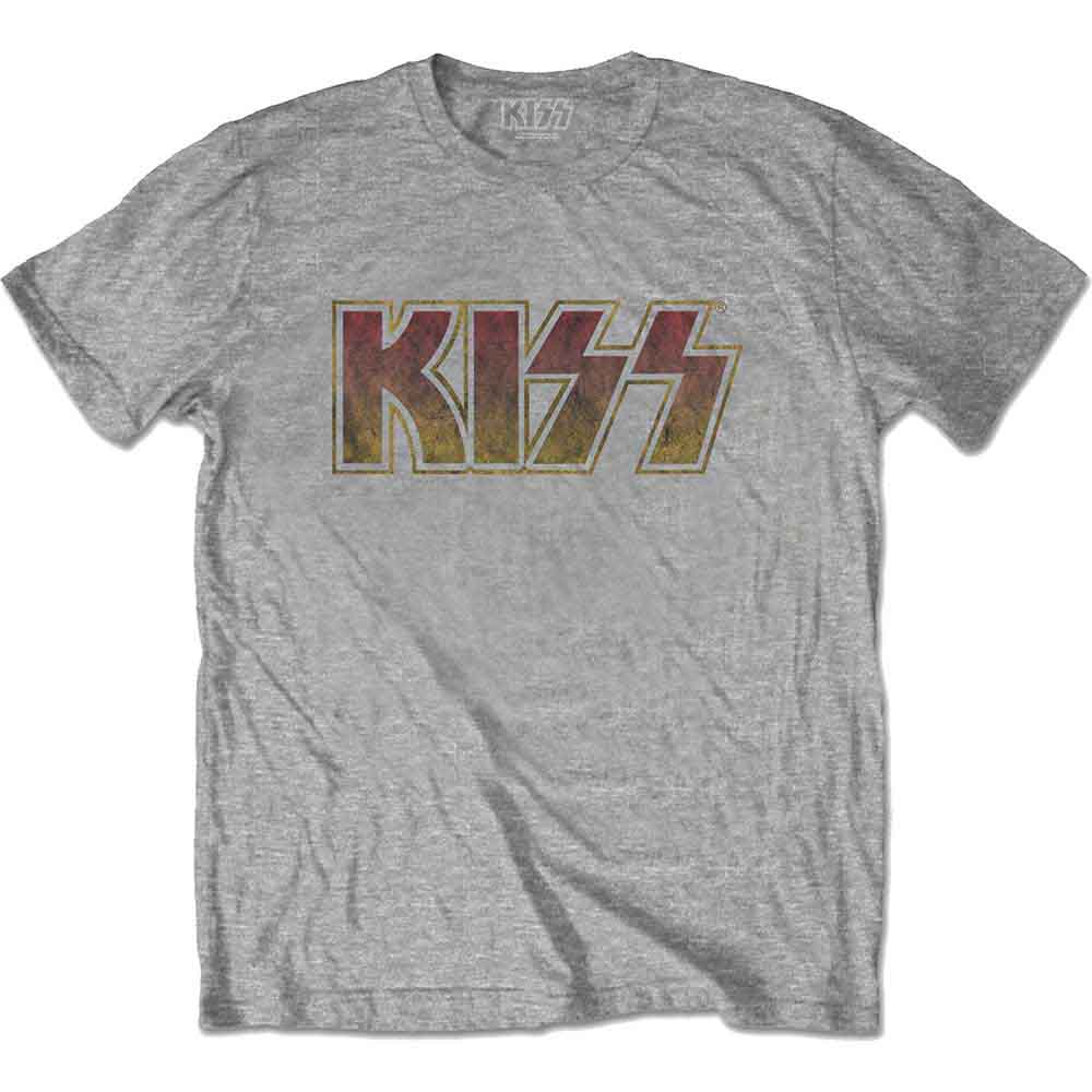 Kiss - Vintage Classic Logo - T-Shirt Grey