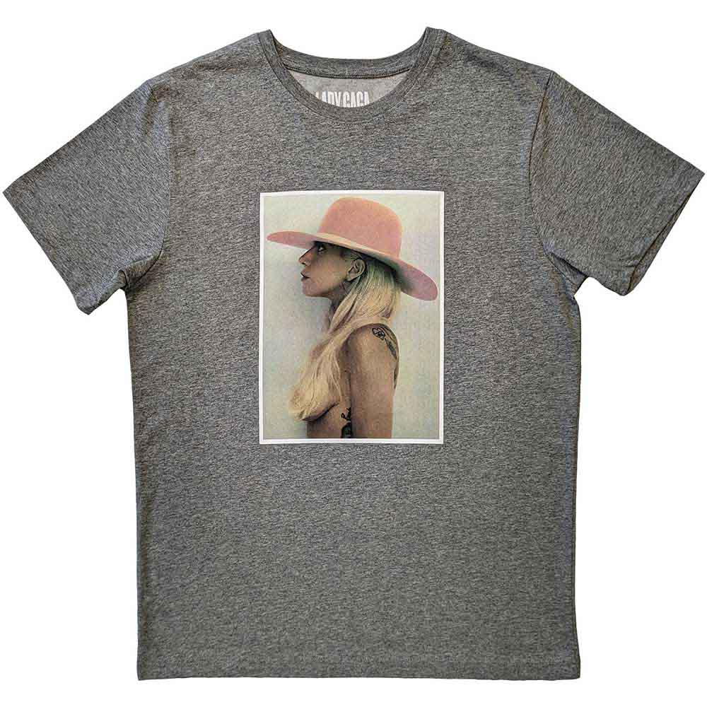 Lady Gaga - Pink Hat - T-Shirt Grey