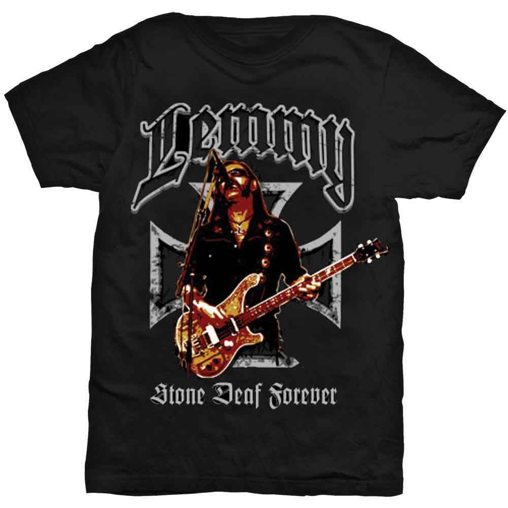 Lemmy - Iron Cross Stone Deaf Forever - T-Shirt Black