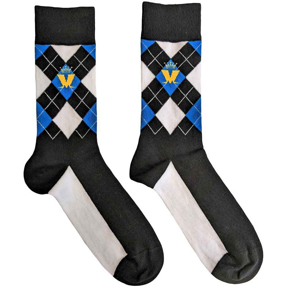 Madness - Crown & M Blue Diamond - Socks Black