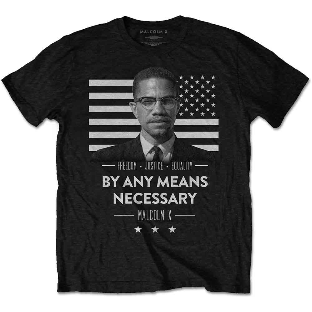 Malcolm X - By Any Means Necessary - T-Shirt Black