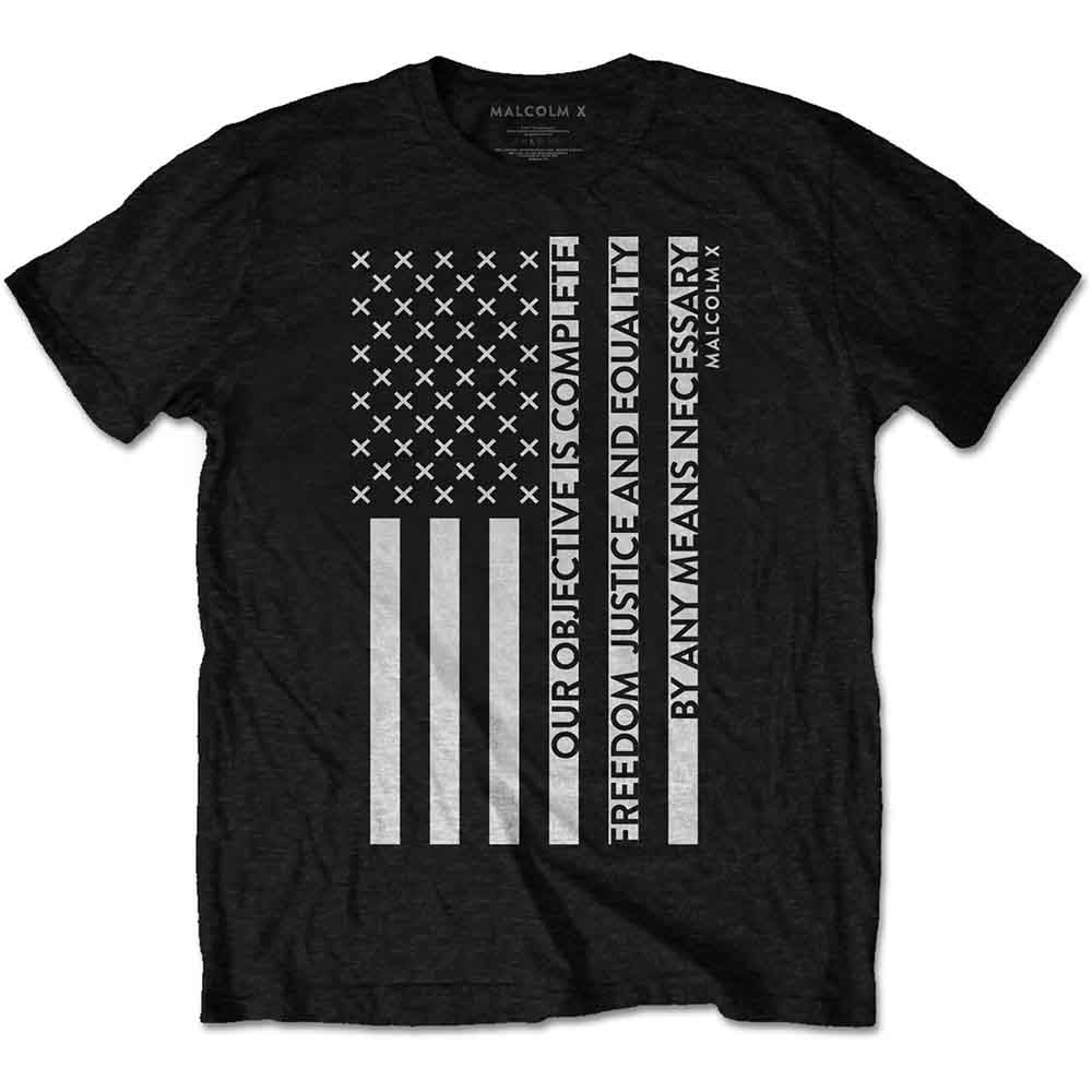 Malcolm X - Freedom Flag - T-Shirt Black