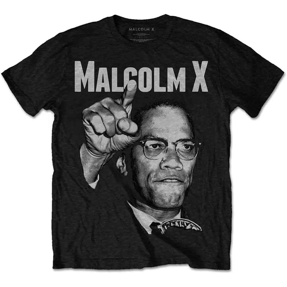Malcolm X - Pointing - T-Shirt Black