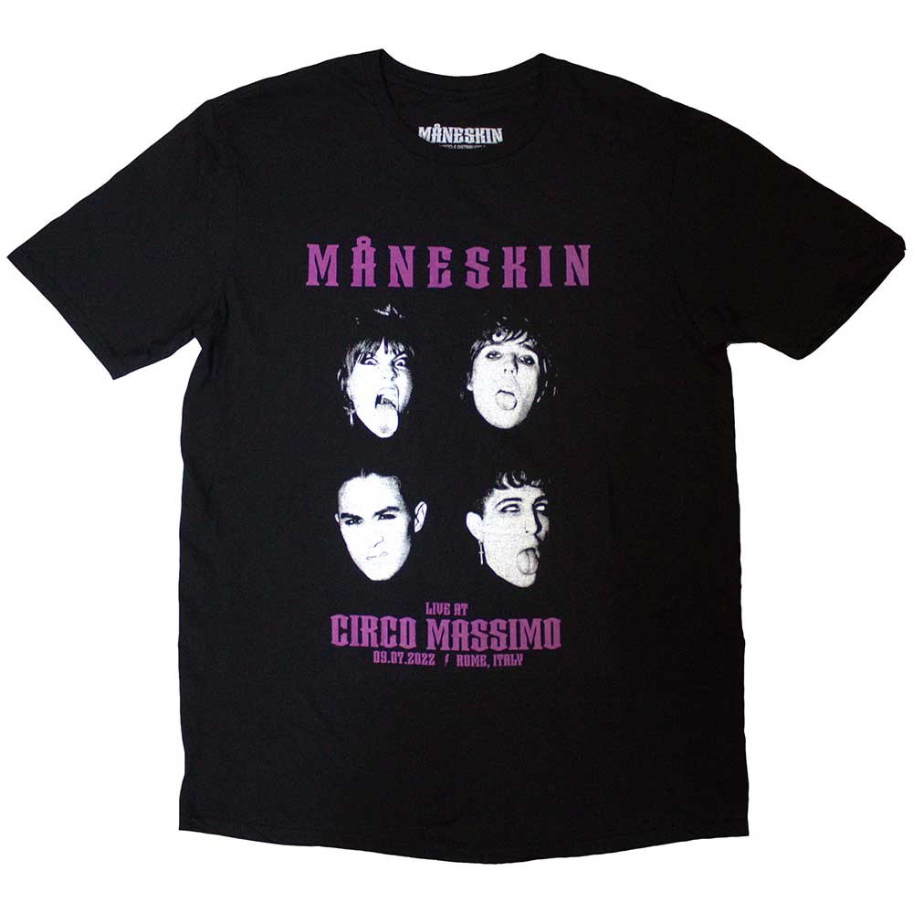 Maneskin - Live At Circo Massimo 2022 Faces - T-Shirt Black
