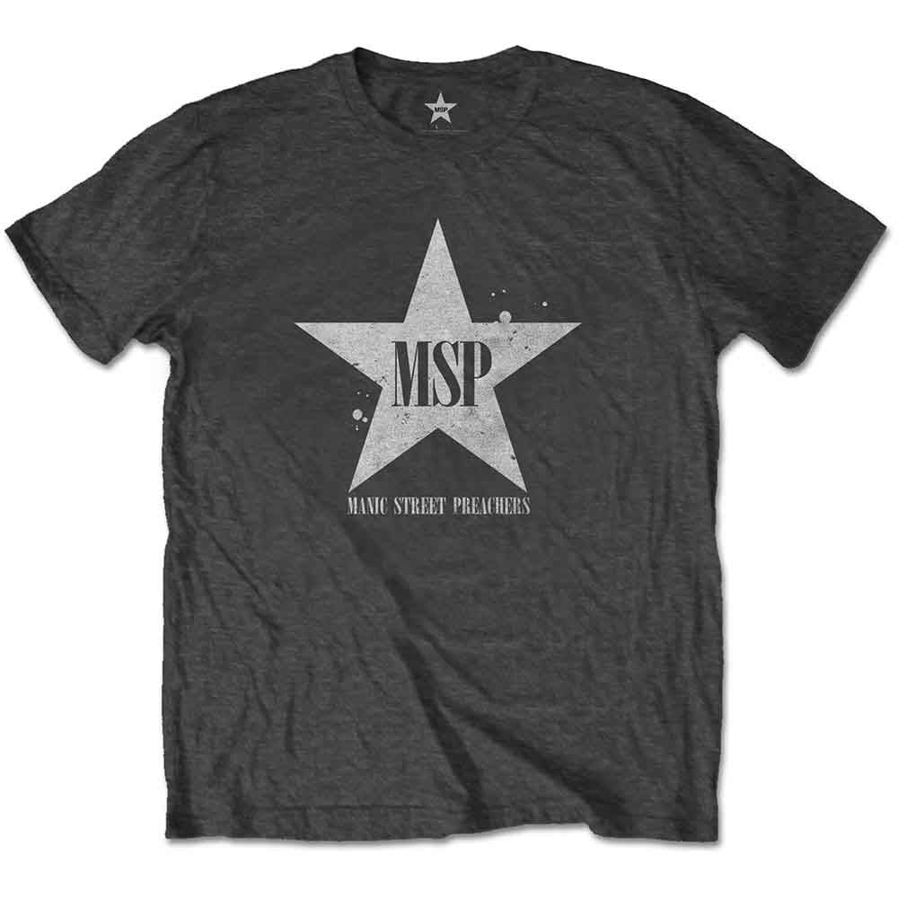 Manic Street Preachers - Classic Distressed Star - T-Shirt Grey