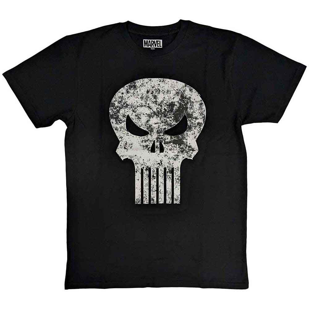 Marvel Comics - Punisher Distressed Logo - T-Shirt Black