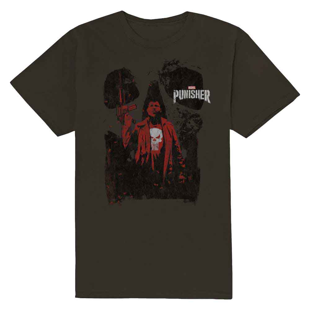 Marvel Comics - Punisher Red Outline - T-Shirt Grey