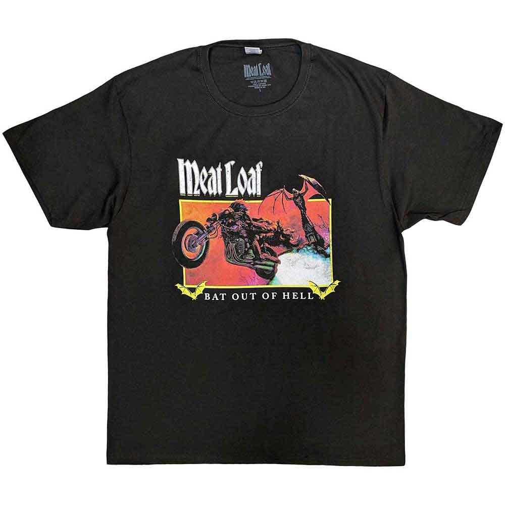 Meat Loaf - Bat Out Of Hell Rectangle - T-Shirt Grey