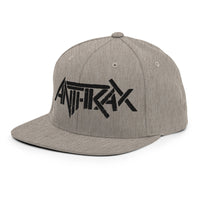 Merch Moment - Anthrax - Black on Gray Snapback HD Embroidered Hat -