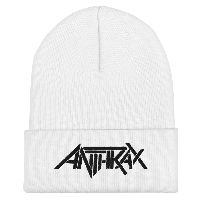 Merch Moment - Anthrax - Black on White Cuffed HD Embroidered Beanie -