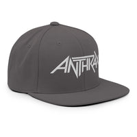 Merch Moment - Anthrax - White on Gray Snapback HD Embroidered Hat -