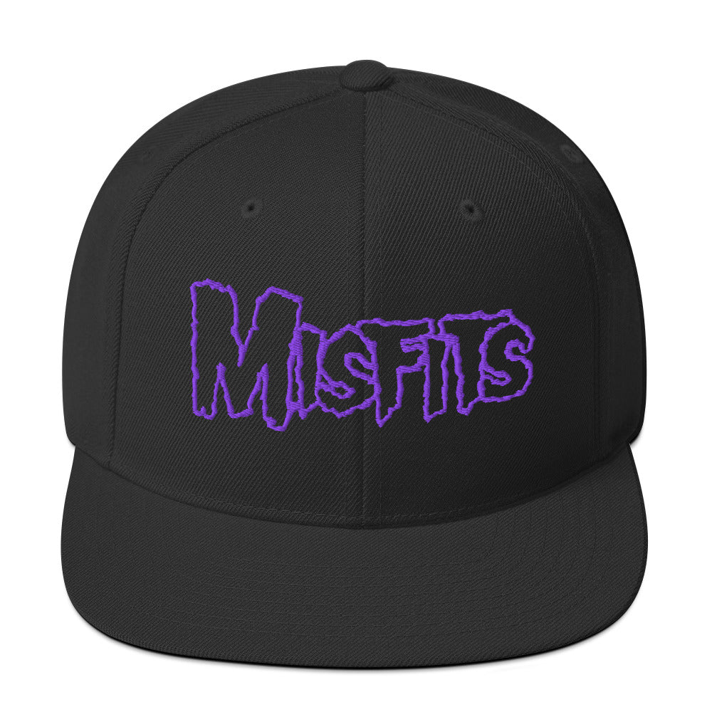 Merch Moment - Misfits - Purple Drip Logo Snapback HD Embroidered Hat -