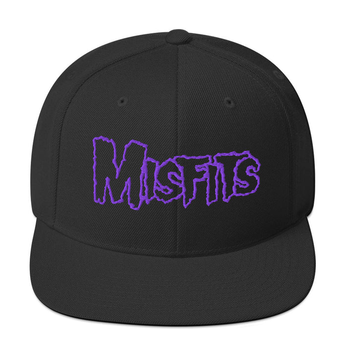 Merch Moment - Misfits - Purple Drip Logo Snapback HD Embroidered Hat -