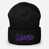 Merch Moment - Misfits - Purple on Black Cuffed HD Embroidered Beanie -