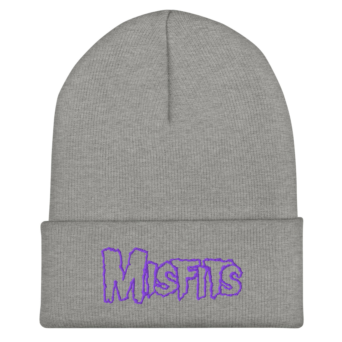 Merch Moment - Misfits - Purple on Gray Cuffed HD Embroidered Beanie -