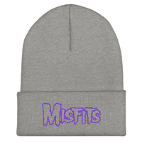 Merch Moment - Misfits - Purple on Gray Cuffed HD Embroidered Beanie -