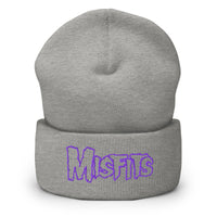 Merch Moment - Misfits - Purple on Gray Cuffed HD Embroidered Beanie -