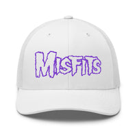 Merch Moment - Misfits - Purple on White Trucker HD Embroidered Hat -