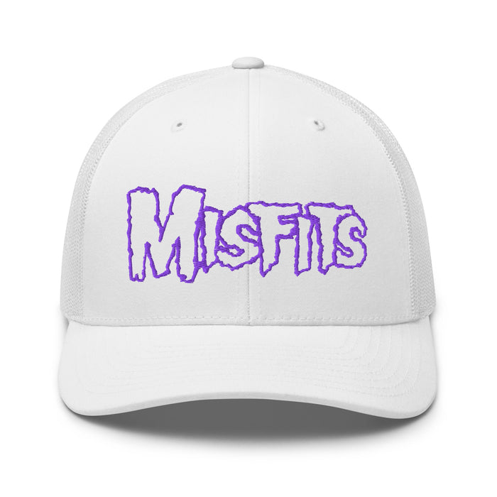 Merch Moment - Misfits - Purple on White Trucker HD Embroidered Hat -