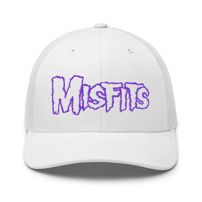 Merch Moment - Misfits - Purple on White Trucker HD Embroidered Hat -