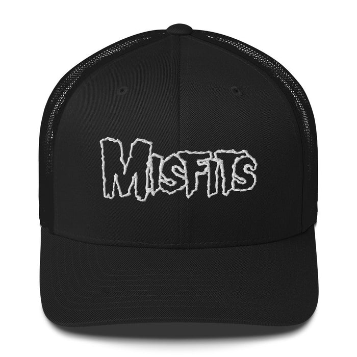 Merch Moment - Misfits - White Drip Logo Trucker HD Embroidered Hat -