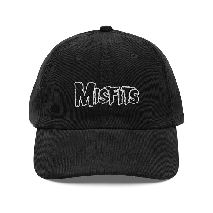Merch Moment - Misfits - White on Black Vintage Corduroy HD Embroidered Cap -