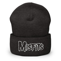 Merch Moment - Misfits - White on Dark Gray Cuffed HD Embroidered Beanie -