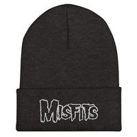 Merch Moment - Misfits - White on Dark Gray Cuffed HD Embroidered Beanie -
