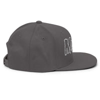 Merch Moment - Misfits - White on Gray Snapback HD Embroidered Hat -