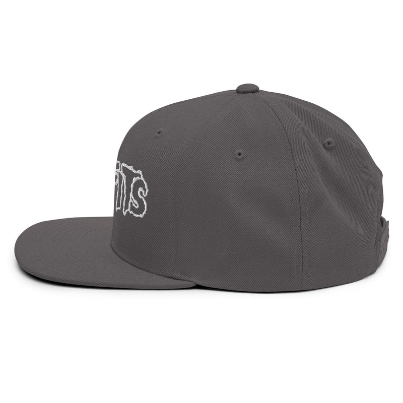 Merch Moment - Misfits - White on Gray Snapback HD Embroidered Hat -