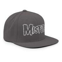 Merch Moment - Misfits - White on Gray Snapback HD Embroidered Hat -