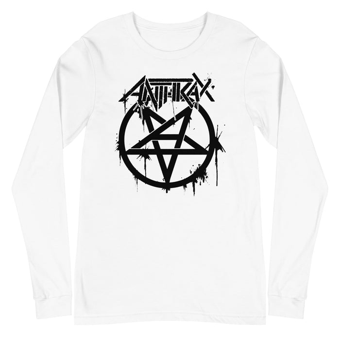 Anthrax - Pentagram Logo Long Sleeve T-Shirt - White