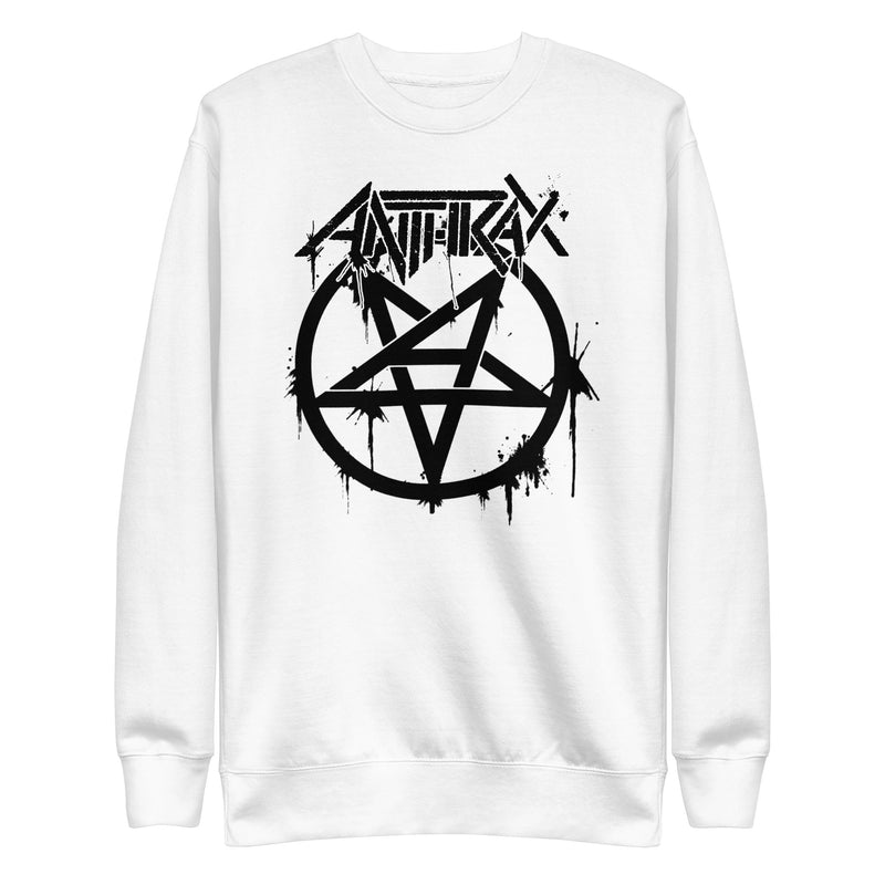 Anthrax - Pentagram Logo Sweatshirt - White