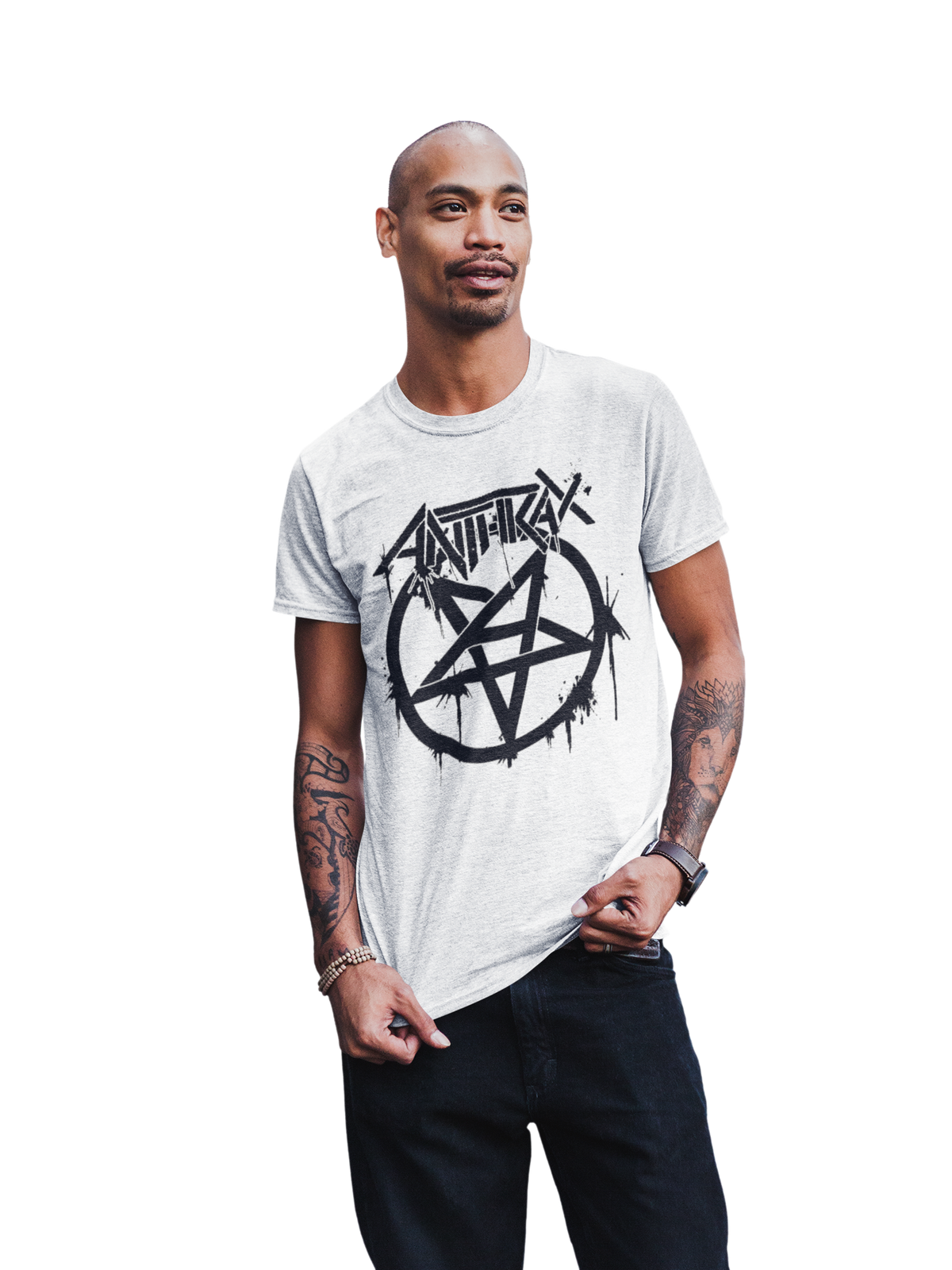 Anthrax - Pentagram Logo T-Shirt - White
