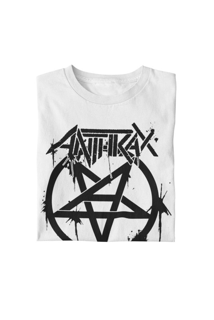 Anthrax - Pentagram Logo T-Shirt - White