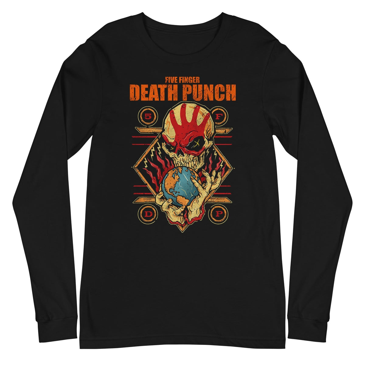 Five Finger Death Punch - Hand Skull Logo Long Sleeve T-Shirt - Black