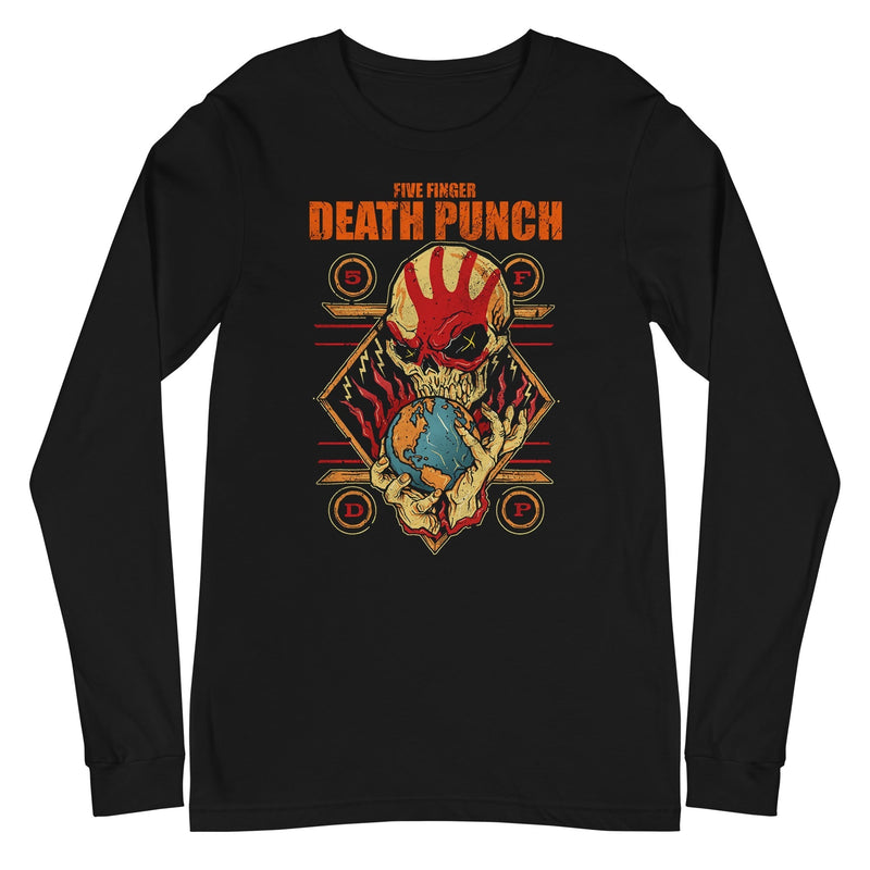 Five Finger Death Punch - Hand Skull Logo Long Sleeve T-Shirt - Black