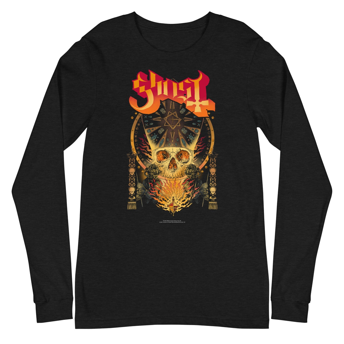 Ghost - Flaming Logo Long Sleeve T-Shirt - Black