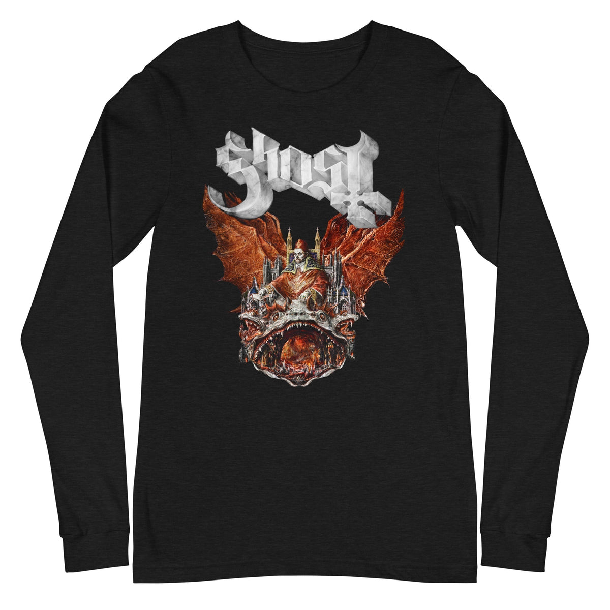 Ghost - Gilded Logo Long Sleeve T-Shirt - Black